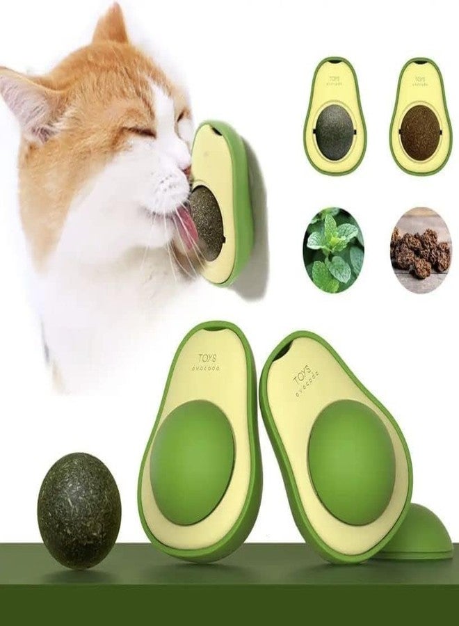 JD PRO Catnip Ball Toy for Cats Interactive Cat Toy Rotating Paw Catnip Ball Kitten Pet Self-Healing Cleaning Teeth Chew Toys Cat Wall Treats for Cats Lick (Avocado) - Image 1